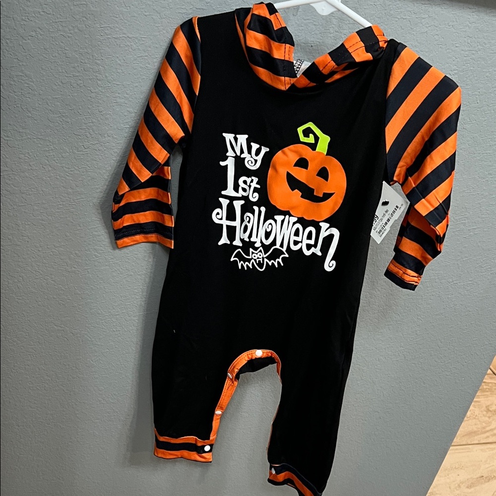 Halloween Baby Romper with Pumpkin Design
